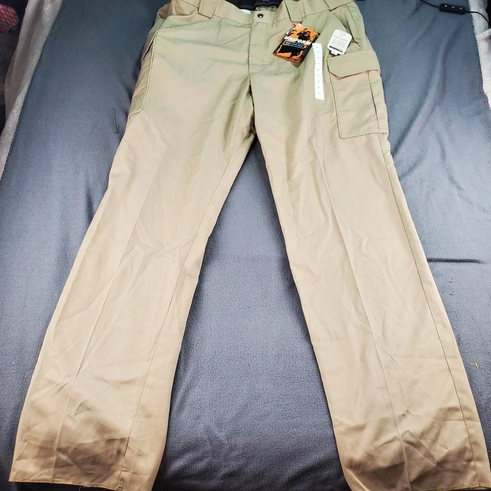 5.11 Tactical Series Uniform Khaki Pants Men's Cargo Work Utility 46x Unhemmed